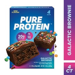 Pure Protein Bars, 20g Protein, Gluten Free, 1.76 oz, 12 Ct, Galactic Brownie