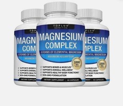 3Pack Toplux Nutrition Magnesium Complex 1000mg Supports 8 Elemental Magnesium