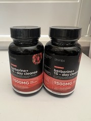 Lot of 2 Thinbi Berberine + 15-Day Cleanse 1500mg 30 Capsules 10/2027