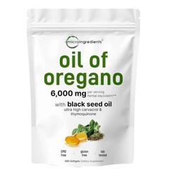 2 in 1 Oil of Oregano and Black Seed Softgels Count with Carvacrol,Immune Suppor