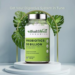 Health Veda Organics Probiotics 50 Billion CFU Multi-Strains | 60 Veg Capsules