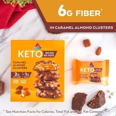 Delight in Keto Caramel Almond Clusters – High Fiber, Low Sugar Treats, 20 Count