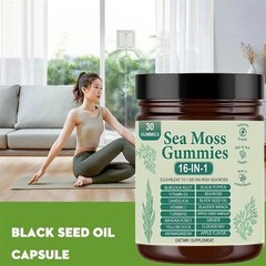 16 in 1 Organic Sea Moss Gummy Irishmoss Extract 6000Mg Green Apple Flavor
