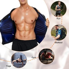 Men’s Sauna Sweat Vest Waist Trainer Tank Top Body Shaper Fat Burner Zipper US
