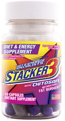 Stacker 3 Chitosan – 3 Bottles – Energy Diet Burn Fat Weight Loss – 20ct Bottle