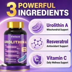 Urolithin A 500mg Healthy Aging Antioxidants Mitochondrial Mitophagy Support 60C