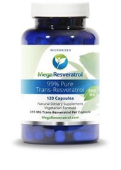 Mega Resveratrol Pharmaceutical Grade, 99% Pure, Micronized Trans-Resveratrol