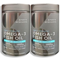 Sports Research Triple Strength Omega-3 Fish Oil, 150 Softgels X 2 pack