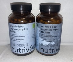 Lot Of 2- organic beef organ complex for HIM/ 90 Caps Each/ Damaged Outer Packag