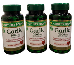 LOT OF 3 Nature’s Bounty Garlic 2000mg Blood Pressure Supplement 120 Tablets