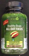 Irwin Naturals Healthy Brain All-Day Focus 60 Softgels EXP.04/2025+ (P3)
