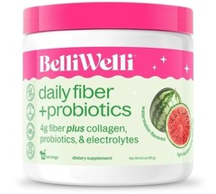 Belli Welli Watermelon Daily Fiber Supplement with Added Collagen, Probiotics