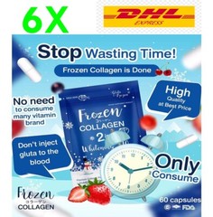 6 X Gluta Frozen Collagen 2 In 1 Whitening Radiant Melasma Acne Brightening New