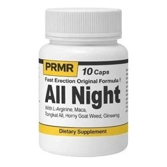 (1 pack) PRMR All Night Herbal Dietary Supplement with L-Arginine & Maca – 10 Ct