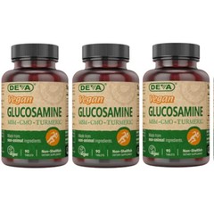 Vegan Glucosamine MSM-CMO-Turmeric Non-Shellfish 90 Tabs Each (Pack of 3)