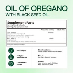 VivoNu Oil of Oregano Including Black Seed Oil, Balanced Oil of Oregano Capsules