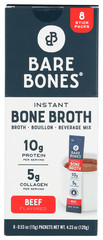 Instant Beef Bone Broth Sticks High Protein Pack of 8 Gluten Free Soup Stock