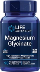 Life Extension Magnesium Glycinate 90 Veg Caps | High Absorption, Non-GMO