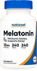 Nutricost Melatonin 12mg, 240 Tablets – 12mg Per Serving, Non-GMO, Gluten Free