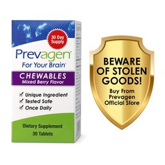 Prevagen Regular Strength 10mg Mixed Berry Chewables – 3 Pack (90-Day Supply)