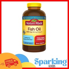 Heart Health Support Fish Oil Omega 3 Supplement, 1000mg Softgels, 320 Count