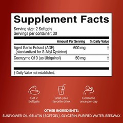 Resilia Garlic Extract 600mg Softgels (60 Count) – Odorless Aged Garlic Extra…