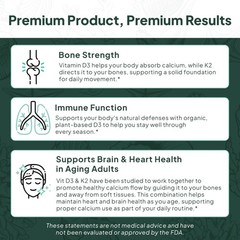 Better D3 + K2 Softgels – 100% Organic, Non-GMO for Superior Calcium Support