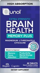 Qunol Brain Health Memory Plus, Magnesium L-Threonate & Citicoline,…