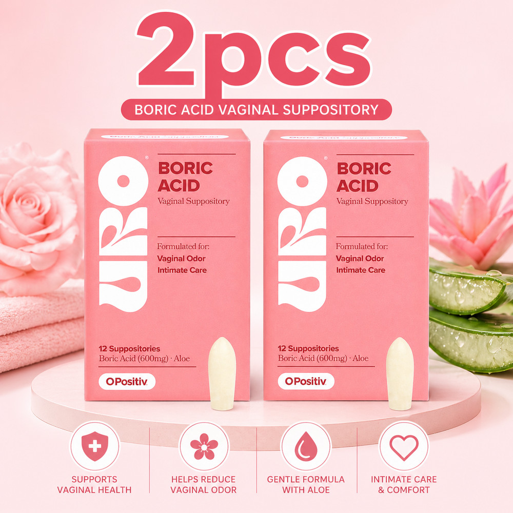 2 PACKS-NEW URO – Boric Acid Vaginal Support Acid & Aloe For Vaginal Odor, 12 Ct