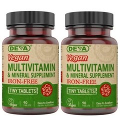 Deva Vegan Multivitamin, Mineral Supplement, Tiny Tablets, 90 Ct (2 Pack)