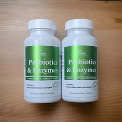 60 ct Probiotics & Enzymes Digestive Support 30 Caps x 2 Exp 08/2027