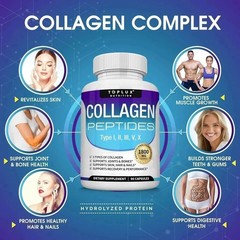 Top-grade Collagen Peptides 1800 MG Hydrolyzed Anti-Aging (Types I,II,III,V,X)