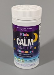 Kids Calm Sleep Gummies Magnesium Melatonin 60ct Nighttime Berry 9/2026 Exp