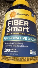 Renew Life,Fiber Smart�,FLAX – PROBIOTIC+L-GLUTAMINE 200 Vegan Capsules Exp 4/28