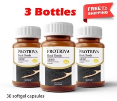 3X Protriva Black Seeds Sesame Oil Cold Pressed Dietary Supplement 30 Capsules