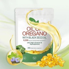 VivoNu Oregano Oil & Black Seed Capsules,300 Softgels | Non-GMO Gluten-Free