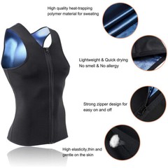 Men’s Sauna Sweat Vest Waist Trainer Tank Top Body Shaper Fat Burner Zipper US