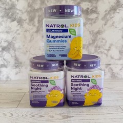 Lot of 3 Natrol Kids Bedtime Soothing Night & Natrol Kids Calm/Mood Magnesium