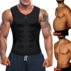 Men’s Sweat Sauna Waist Trainer Zip Vest Body Shaper Weight Loss Top Neoprene US