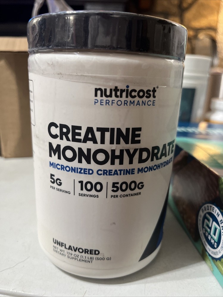 Nutricost Pure Creatine Monohydrate 500 Gram Powder Micronized 100serv Exp 6/27