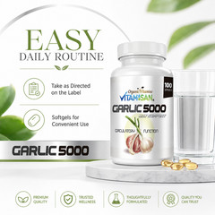2x GARLIC OIL 5000 Cardiovascular Heart Cough Cold Support 200 ct OV