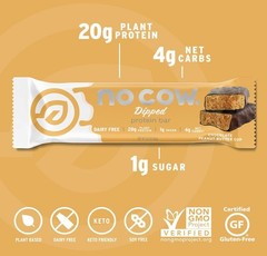 No Cow High Protein Bars, Dipped Variety Pack Healthy Snack, 20g Vegan Prote…