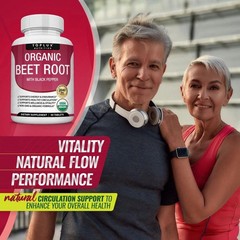 Toplux Organic Beet Root Tablets-Nitric Oxide Booster Beetroot Formula 2040mg