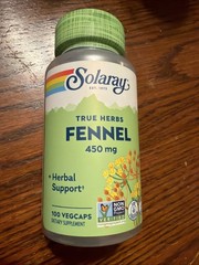 True Herbs Fennel 100 Veg Caps 450 Mg by Solaray EXP 09/28