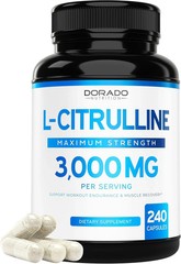 L-Citrulline 3000mg GMP Certified & Non-GMO Free Form Amino 240 Capsules