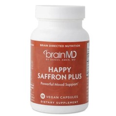 Saffron Happy Plus – 90 Vegan Capsules with Saffron Extract, Curcumin & Zinc