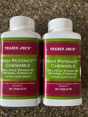 Trader Joe’s High Potency Chewable 90 Tablets Vitamin Mineral Formula x2 Bottles