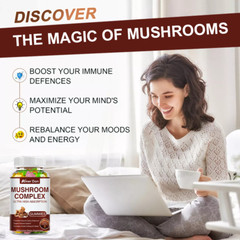 10x Mushroom Complex Supplement, Lions Mane, Reishi, Shiitake, Immune Gummies