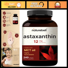 Maximum Strength Astaxanthin 12mg – 240 Softgels, Natural Antioxidant, Non-GMO,