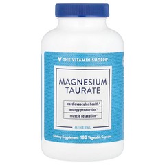 2 X The Vitamin Shoppe, Magnesium Taurate, 180 Vegetable Capsules (62.5 mg per